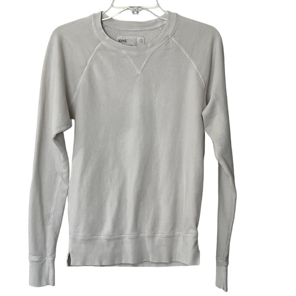 Unsubscribed Crew Neck Long Sleeve Be Kind Lightweight Distressed Sweatshirt S - Picture 1 of 16